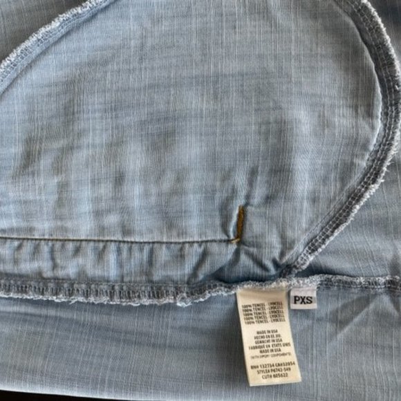 Soft Blue Denim CLOTH & STONE Sleeveless Loose-Fitting Shirt-Dress XS - Picture 8 of 9